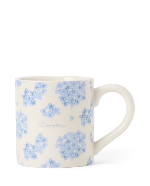 Floral Stoneware Mug, Blue/White