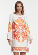 Tunic dress, orange/pink