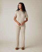 Jersey pajama set, light beige melange