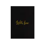 With love card, black with gold