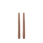 Led taper candle 2pcs, caramel
