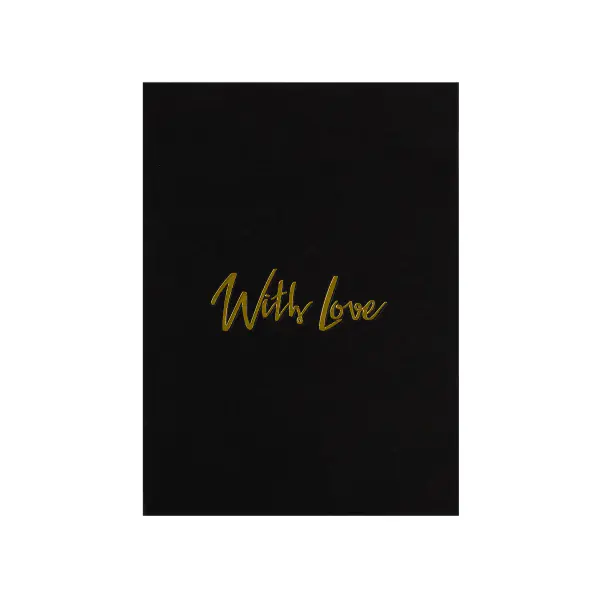 With love card, black with gold