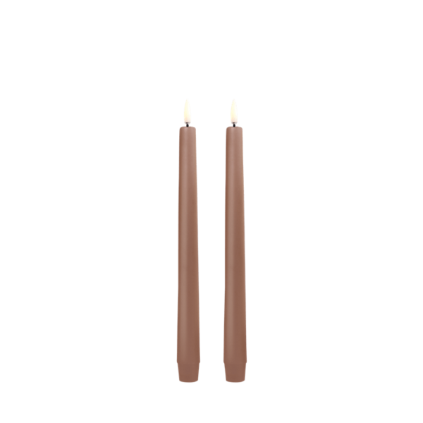 Led taper candle 2pcs, caramel