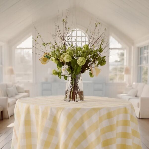 Easter Bunny Linen/Cotton Ornament, Green