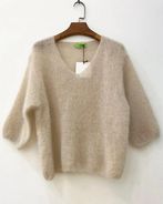 Solid mohair sweater, beige