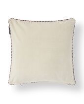 Boston club organic cotton velvet pillow cover 50x50, beige/fig
