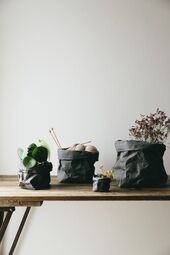 Uashmama paperipussi L, tummanharmaa