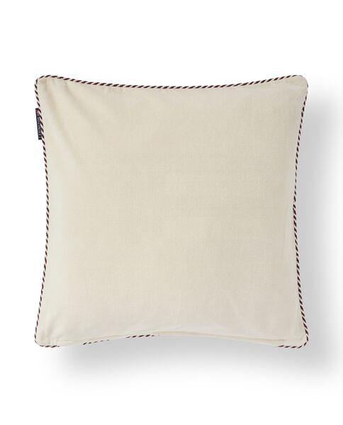 Boston club organic cotton velvet pillow cover 50x50, beige/fig