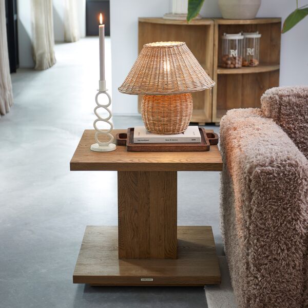 Rustic rattan ames table lamp