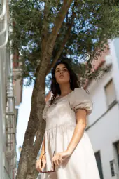 Astrid dress, sandshell