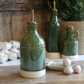 Bottle with bottle pourer, olive