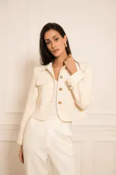 Élise tweed jacket, ecru