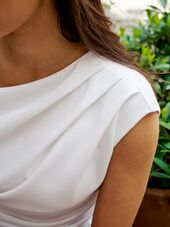 Mabelle drapy top, white