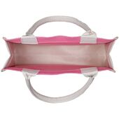 Canvas tote "Vacay mode" small, bubblegum pink/sand