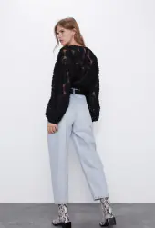 Rosette blouse, black