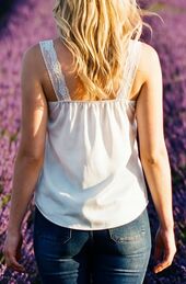 Perfect lace tank top, white