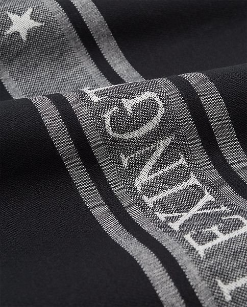 Icons cotton jacquard star kitchen towel, black/white