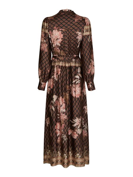 Nova botanical border dress, black