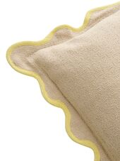 Cushion scalloped 45x45, beige/yellow