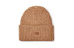 Chunky rib beanie w logo, camel