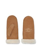 Sheepskin emb mitten, chestnut