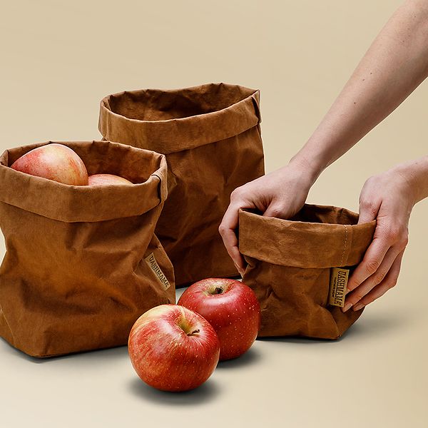 Uashmama paperipussi L, cuoio