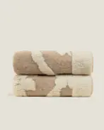 Boiled wool throw 150x190, old style creme