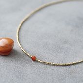 Flora carnelian gold necklace