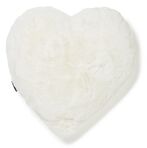 Fluffy heart cushion, ivory