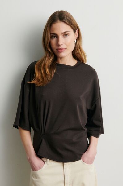 Missouri tee, dark brown melange