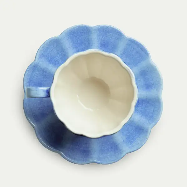 Oyster cup & saucer 17,5cm, light blue