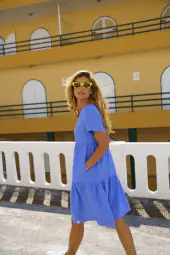 Layered dress, marina blue
