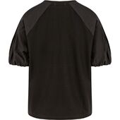T-shirt with pleat details on sleeves, black