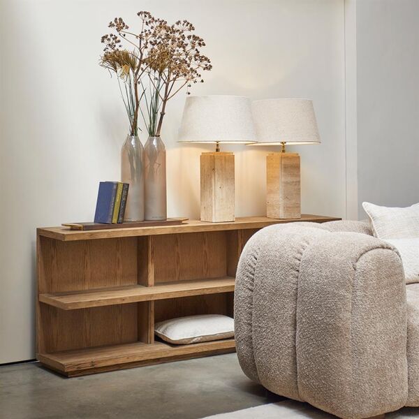 Linen taper lampshade white 45x25