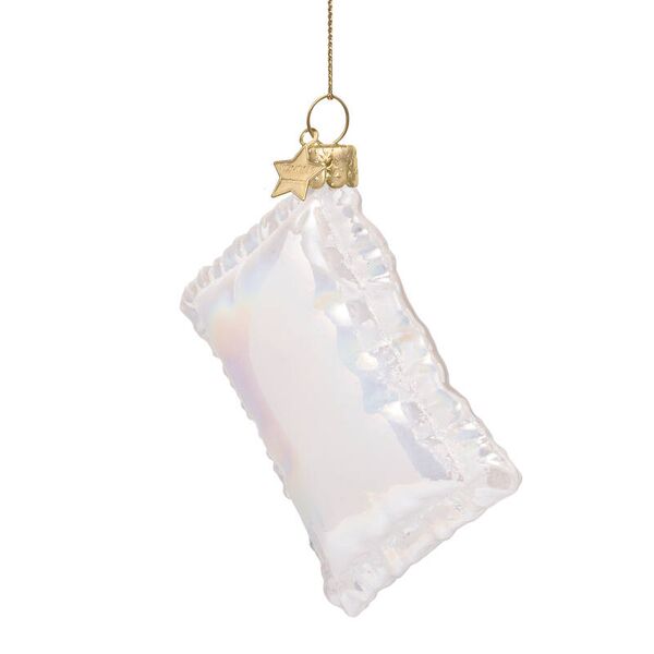 Ornament opal pillow 6,5cm, white