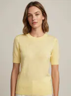 Estheme Round neck short sleeve knit, Pale yellow