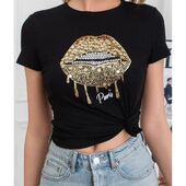 T-shirt with studs, black