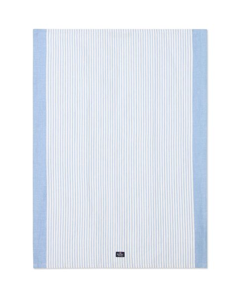 Striped Linen/Cotton Kitchen Towel, Blue/White