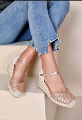 Espadrillo glitter, champagne