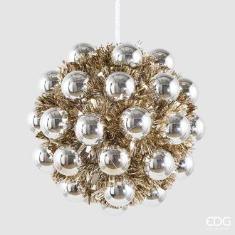 Ornamental ball with baubles dia 20, champagne