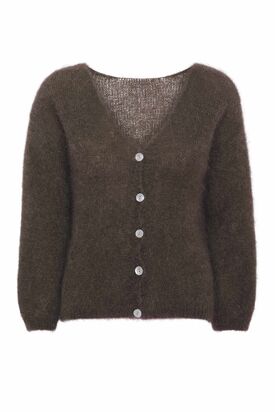 Cornelia mohair cardigan, cocoa