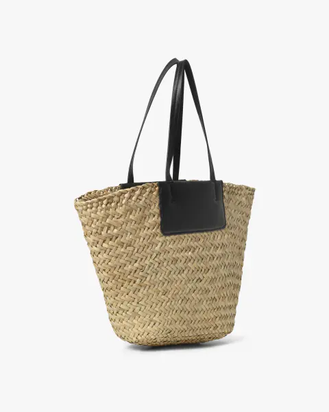 Refined straw basket, moonlight beige