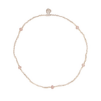 Beach rose quartz anklet