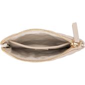 Leather quilted pouch small, sand