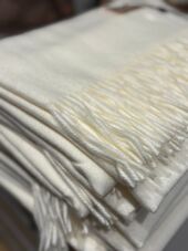 Scarf blended with cashmere, ecru