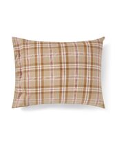 Checked cotton flannel pillowcase 50x60, fudge/beige/fig