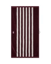 Striped terry towel 70x130, fig/snow white
