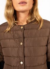 Asta quilted short sleeved jacket, chocolate brown