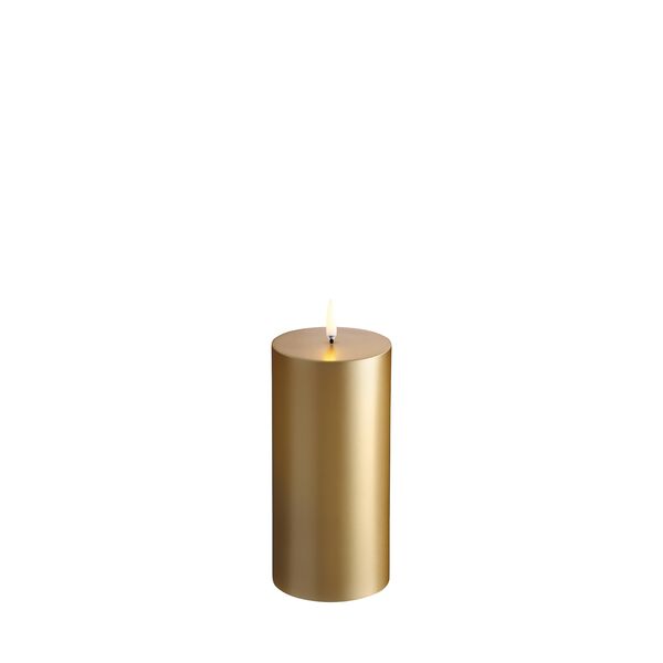 Led pillar candle 15cm, gold