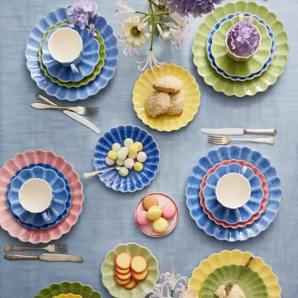 Oyster cup & saucer 17,5cm, light blue